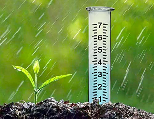Biuwing 7" Capacity Glass Rain Gauge Replacement Tube For Outdoors Yard Garden With Lip, Best Rated, Easy To Read (2 Pcs) #TOP6