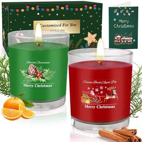 Weihnachten Duftkerzen Geschenkset für Frauen, 2 x 320g Duftkerzen im...