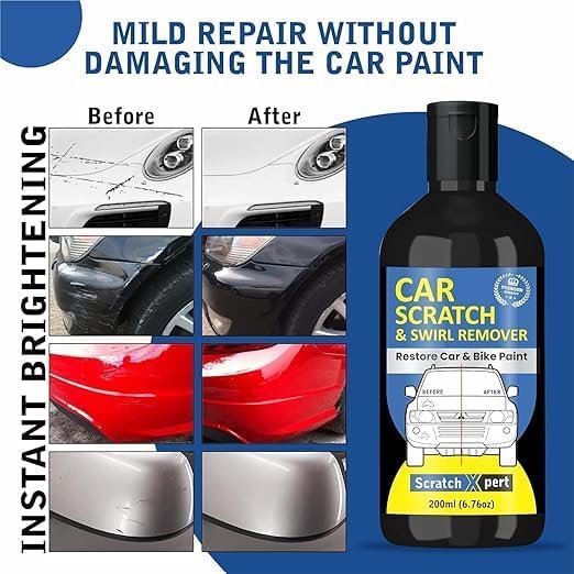 Image of Vylit Car Body Scratch Remover and Repair Polishing Cream Kit with Sponge Cream Wax Body Compound Scratch Remover For Car and Bike 200Ml (1)