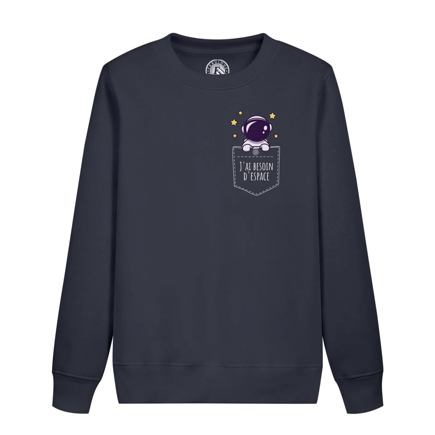 Sweatshirt enfant poche astronaute ciel pull espace coton confortable