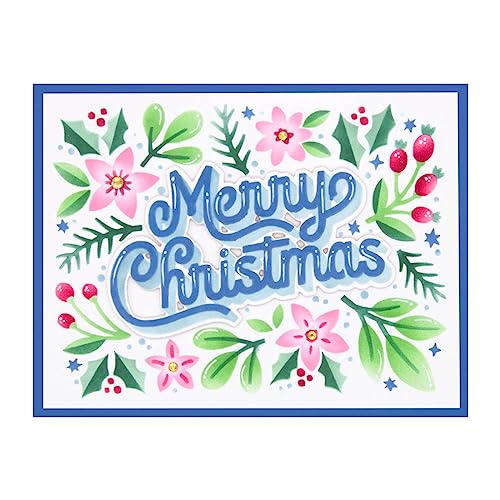 Pochoirs à feuillage Joyeux Noël Spellbinders pour alignements parfaits - 4