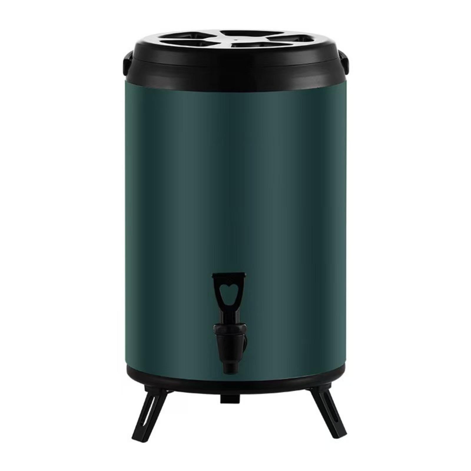 Insulated Beverage Dispenser Stainless Steel Drink Dispenser with Legs Double-Layer Beverage Barrel with Faucet for Cafes, Concession Stands, Catering Green 12L-image-38