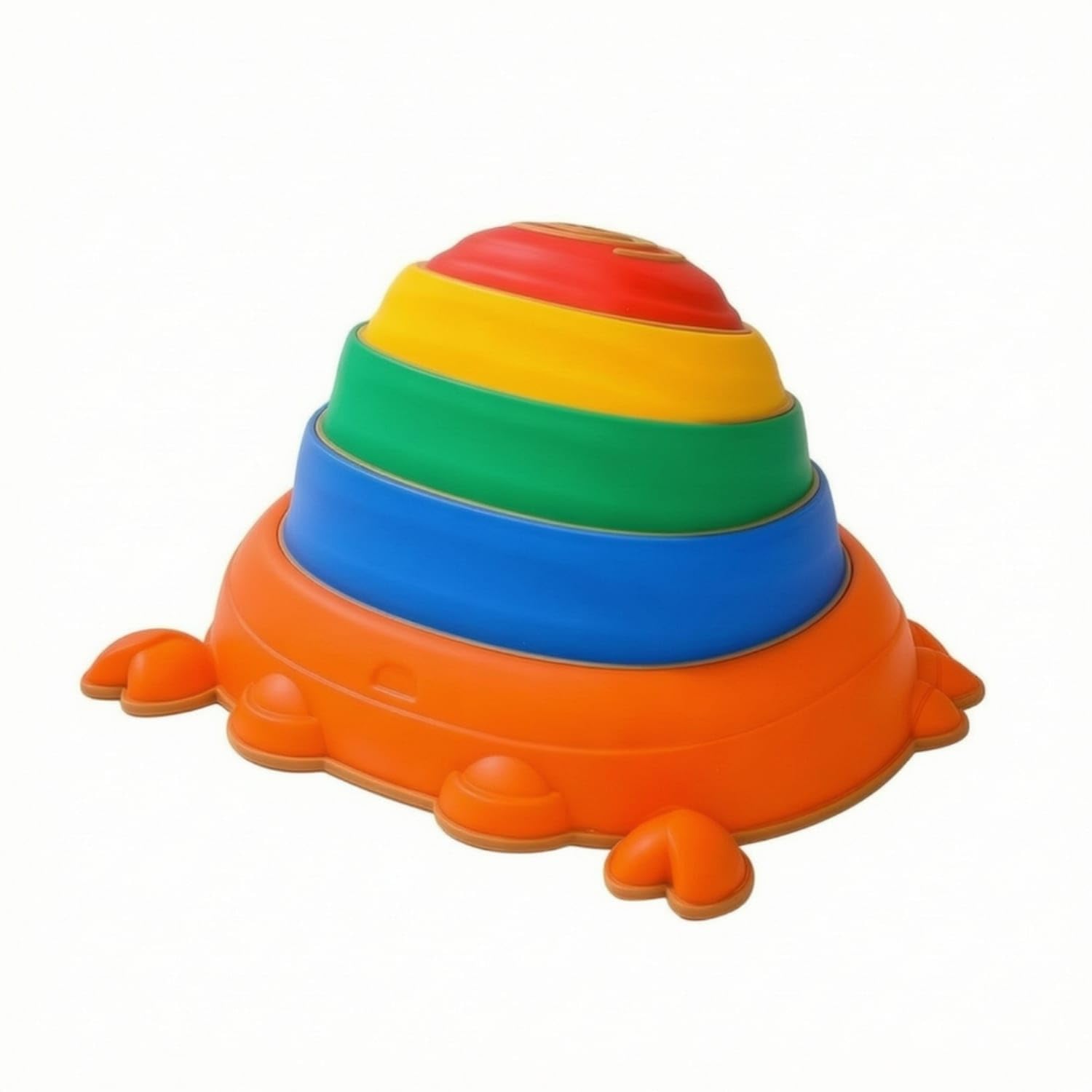 5 Pieces Multicolor Crab Stepping Stone Non-Slip Stepping Stones with Textured Surface Low-Profile Toys Stackable for Toddlers, Playroom, Preschool, Nursery, Crab River Stones --image-5