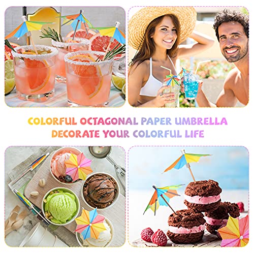 Umbrellas Cocktail Umbrella Drink Picks Octagonal Star-Shaped Paper Parasol Cupcake Toppers Handmade Cocktail Parasol Sticks For Pool Party Favors Supplies Decorations (150 Pieces) #TOP3