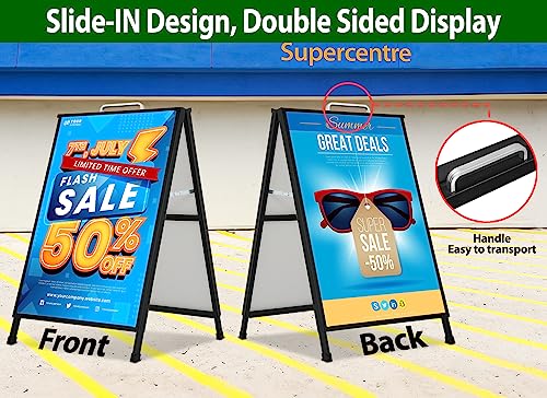 image for VAIIGO A Frame Sidewalk Sign 24 x 36 Inch Outdoor, Double-Sided Foldin