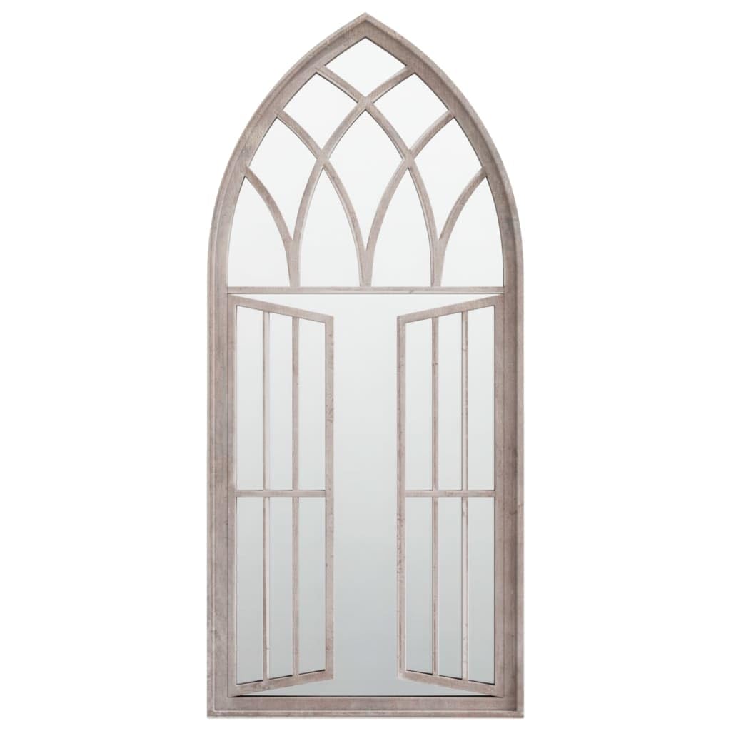 KGHFDVB Rust Effect Iron Garden Mirror 100x45 cm, Outdoor Decorative Wall Mirror with Antique Appearance, Durable Iron for Garden to Enhance Space and Reflect Light