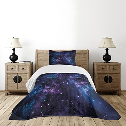 Colcha Ambesonne Space acolchada de microfibra suave lavable a máquina 3