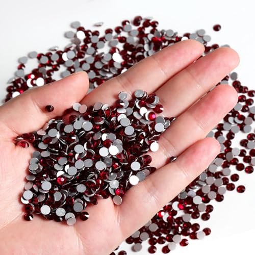 Image of Beadsland Flatback Rhinestones Bulk,14400pcs Red Rhinestones for Nails Crafts Clothes DIY Decoration, Dark Siam, SS10, 2.7-2.9mm