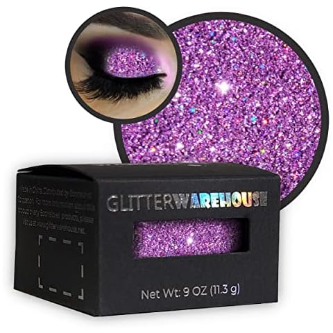Love Lust GlitterWarehouse Lavender Holographic Loose Glitter Powder Great for Eyeshadow/Eye Shadow, Makeup, Body Tattoo, Nail Art and More! Cover