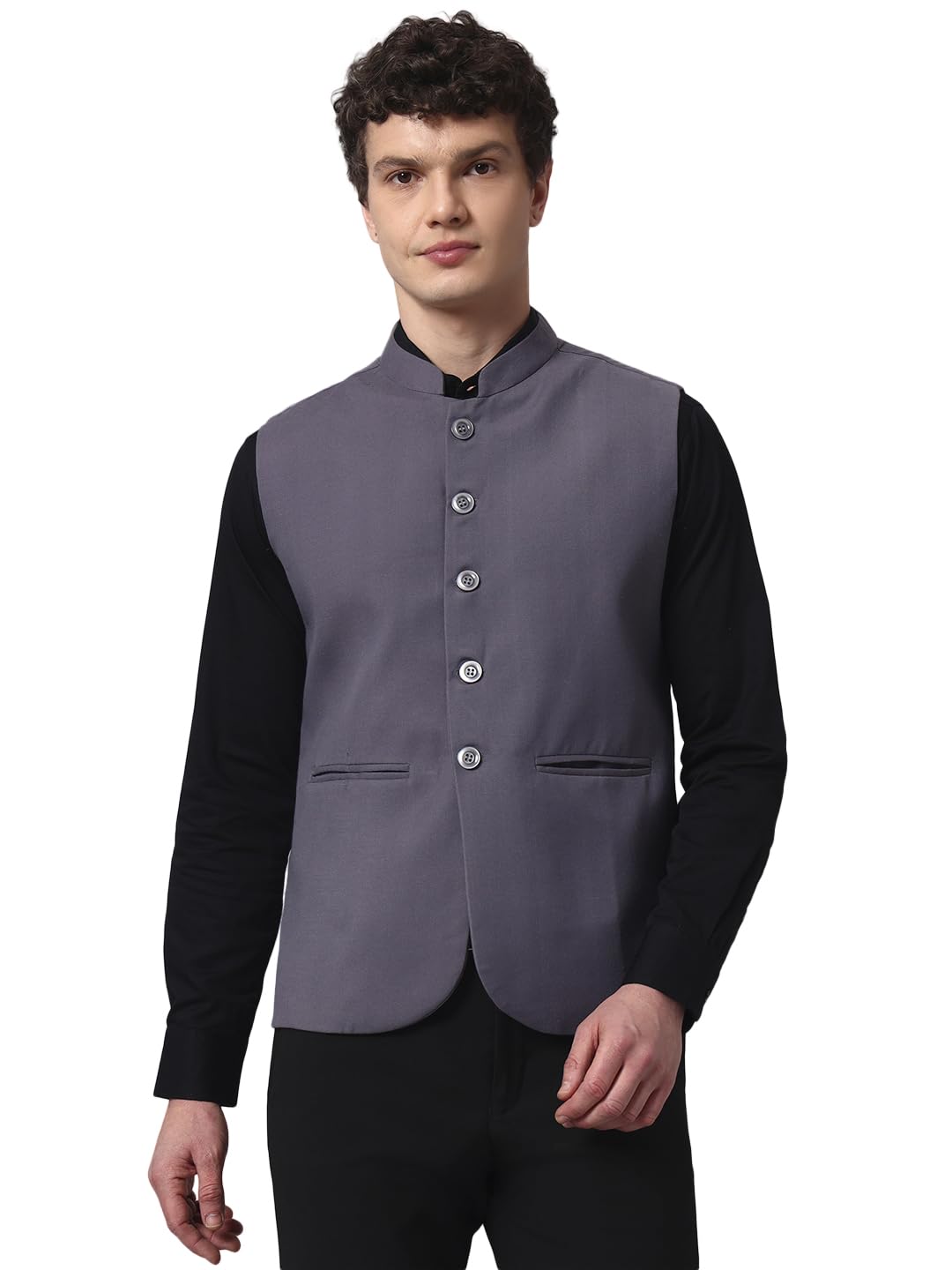 fashion senoraa Men’s Cotton Blend Nehru Jacket | Slim Fit Self Design Woven Modi Jacket with Mandarin Collar & 3 Pockets-picture-16