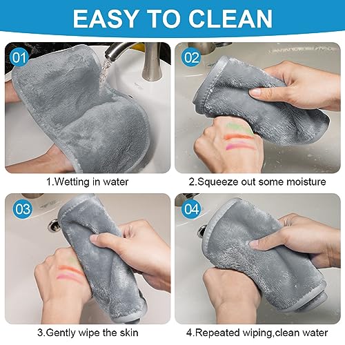 URAQT Mikrofaser Gesichtsreinigungstücher, 5pcs Waschbar Abschminktücher, Ultraweich Waschlappen Gesicht Wiederverwendbar,Saugstarke Gesichtsreinigungstücher für Tägliche Entfernung und Reinigung – Bild 6