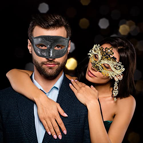 Image of Coddsmz Couple Masquerade Mask Set - Venetian & Mardi Gras Mask for Women & Men