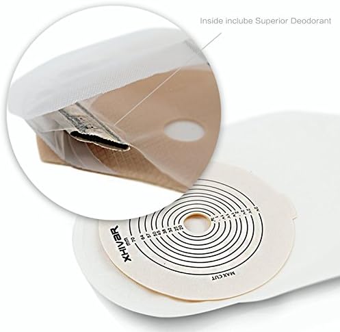 Miniatura 3 de Suministros de colostomía para ostomía de XHIVAR Premium Medicals Bolsa drenable, bolsas de colostomía de una pieza cortadas para adaptarse a