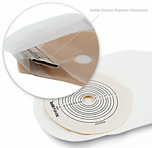 Ostomy Colostomy Supplies By Xhivar Premium Medicals Drainable Pouch, Colostomy Bags One Piece System Cut To Fit 20-70Mm (3/4"-2 3/4") #TOP2