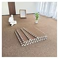 FYYSJW Interlocking Carpet Tiles, Foam Mats Area Rug Linen Surface Interlocking Floor Tiles, Puzzle Play Mat for Bedroom, 12X12inch,Dark Brown,10pcs