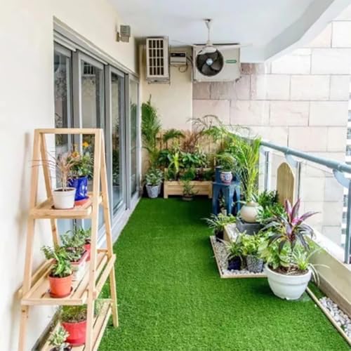 Césped artificial transpirable de 20 mm alfombra verde exterior para terraza de 1x7 metros 7