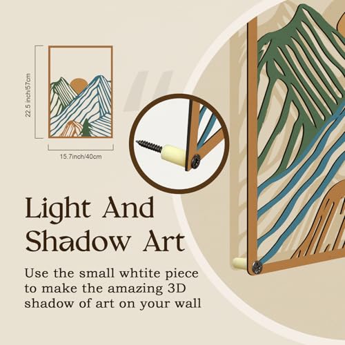 Glamativity MD008-3 4 Pcs Colorful And Black Double-Sided Abstract Mountain Metal Wall Art , Mountain Line Art Décor, 3D Textured Minimalist Wall Decor, Rustic Nature Wall Décor thumb #6