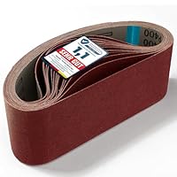 MeyMel® Premium Schleifband 75x533 mm 15 Stück – je Körnung 3x 80/120/150/240/400 – reißfest, hitzebeständig – zum Schleifen Feilen Schärfen und Entrosten – Bandschleifer Schleifbänder Set