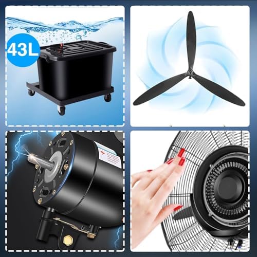 Outdoor Misting Fan for Patios - 30" Waterproof Industrial Pedestal Fan with Water Tank, 3 Cooling Speeds, Ideal for Decks & Shops - Efficient Cooling Solution (380W)