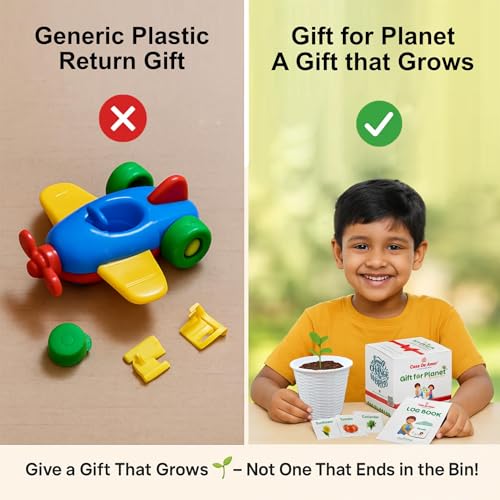 Image of Casa De Amor Gift for Planet Grow Your Own Flower Kit | Eco-Friendly Return Gift for Kids Birthday Party | DIY Gardening Kit with Pot, Seeds, Soil (Set of 1)