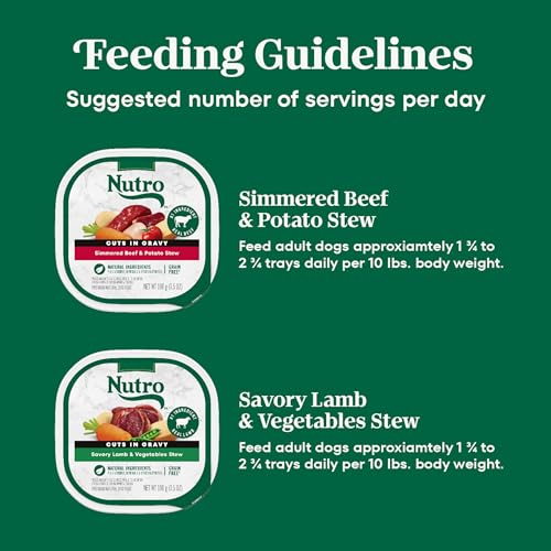 Nutro Cuts in Gravy Wet Dog Food, Lamb & Beef, 3.5 oz, 12 count, 2pack | Grain-free, real lamb or beef as #1 ingredient, no by-product meal/corn, wheat, soy facilities, 3.5 oz. trays, nutrient rich - image 8
