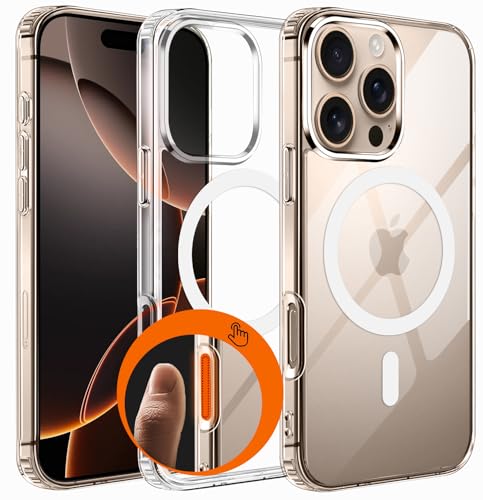 Image of Amozo for iPhone 16 Pro Back Case Cover | Ultra Hybrid Mag-Safe Camera and Drop Protection Back Case Cover for iPhone 16 Pro - (Polycarbonate|Clear)