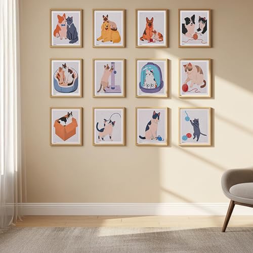 Image of Caydo 12 Pack Small Animal Themed Diamond Painting Kits for Adults Full Drill 5D DIY Paint Gem Art A Relaxing Craft for Home Wall Decor(6inch)