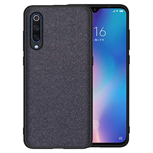 Jancyu Compatible con funda Xiaomi Mi 9 Case Xiaomi Mi9 SE funda protección completa tela Plaid ultra fina antiarañazos antigolpes gris Medium