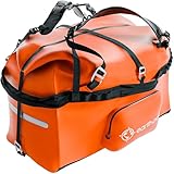 Earth Pak Waterproof Duffel - Large Dry Bag 1680D TPU - Heavy Duty Camping & Boat Bag - 8x8 Popout Pocket - 115L (Orange)