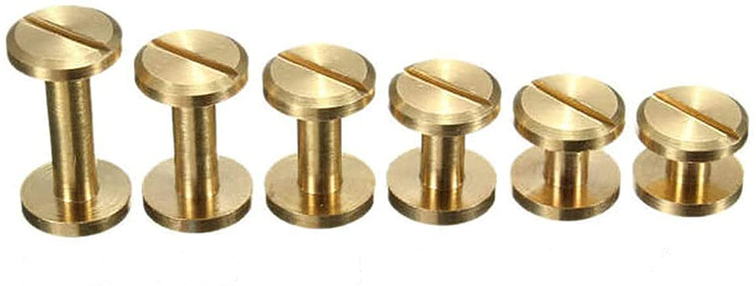 Generic 4-15mm Screw Back Button Stud Screw Brass Nail Leather Belt Chicago Rivet 4mm