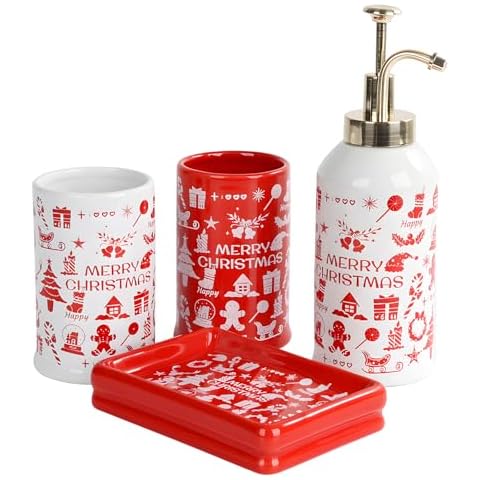 Santentre Christmas Bathroom Set with Dispenser Cover
