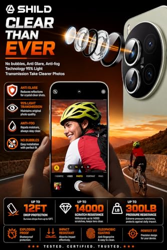 Image of SHILD Camera Lens Protector Compatible with Vivo X300 Ultra | 9H Tempered Glass | Anti-Reflective | HD Clear | Scratch Resistant | Case Friendly | Pack of 1
