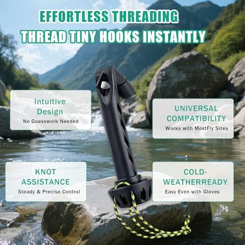 Magnetic Fly Threader for Fly Fishing, Fly Tying Tool & Knot Tying Tool for Easy Rigging, Magnetic Hooks Holder, Fits All Tippets & Fly Styles, Portable Fishing Accessory (A) - 5