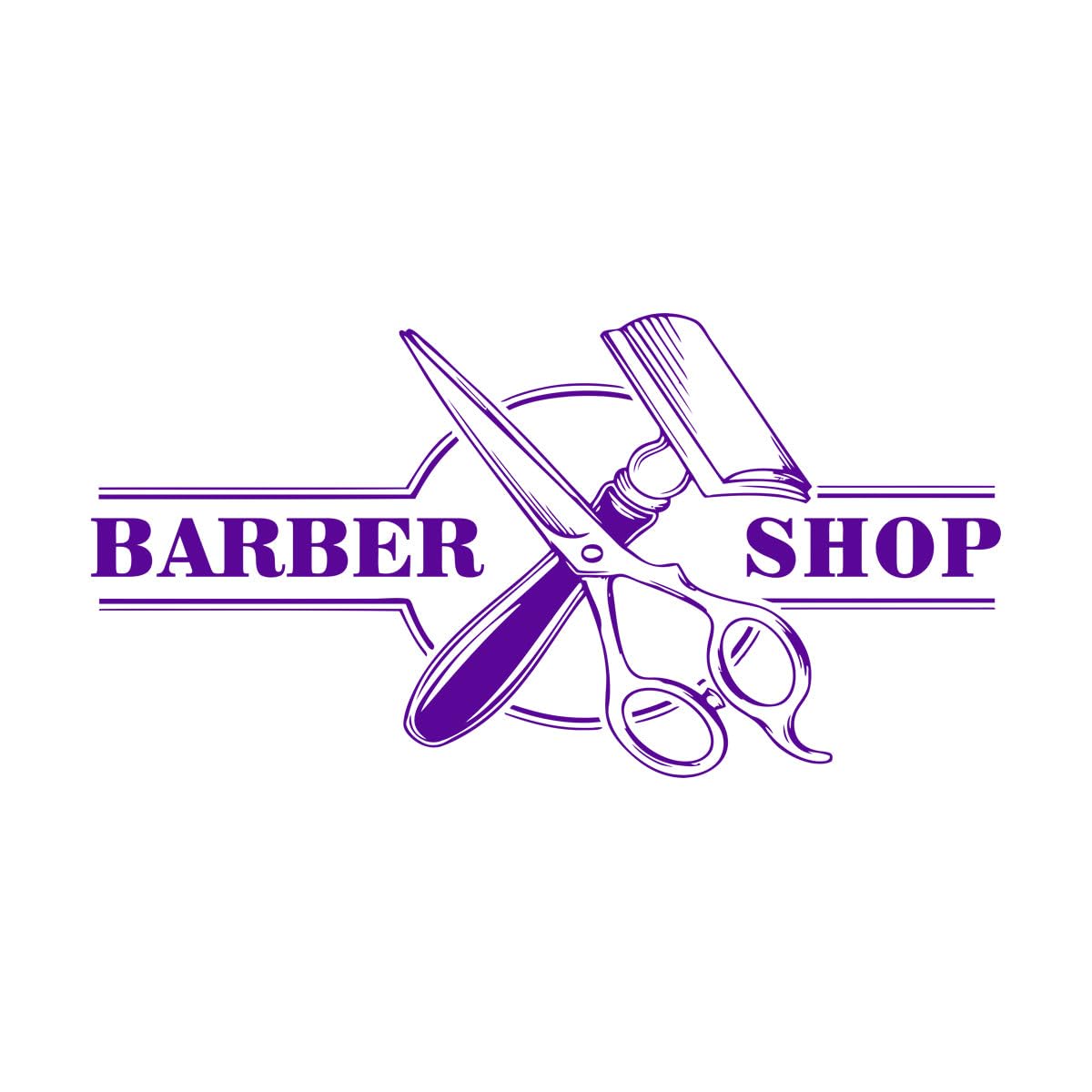 Home Decor Vinyl Self-Adhesive Removable Sticker Baber Shop Hair Salon Suitable for Barber Shop Wall Decal Large - 58x114cm