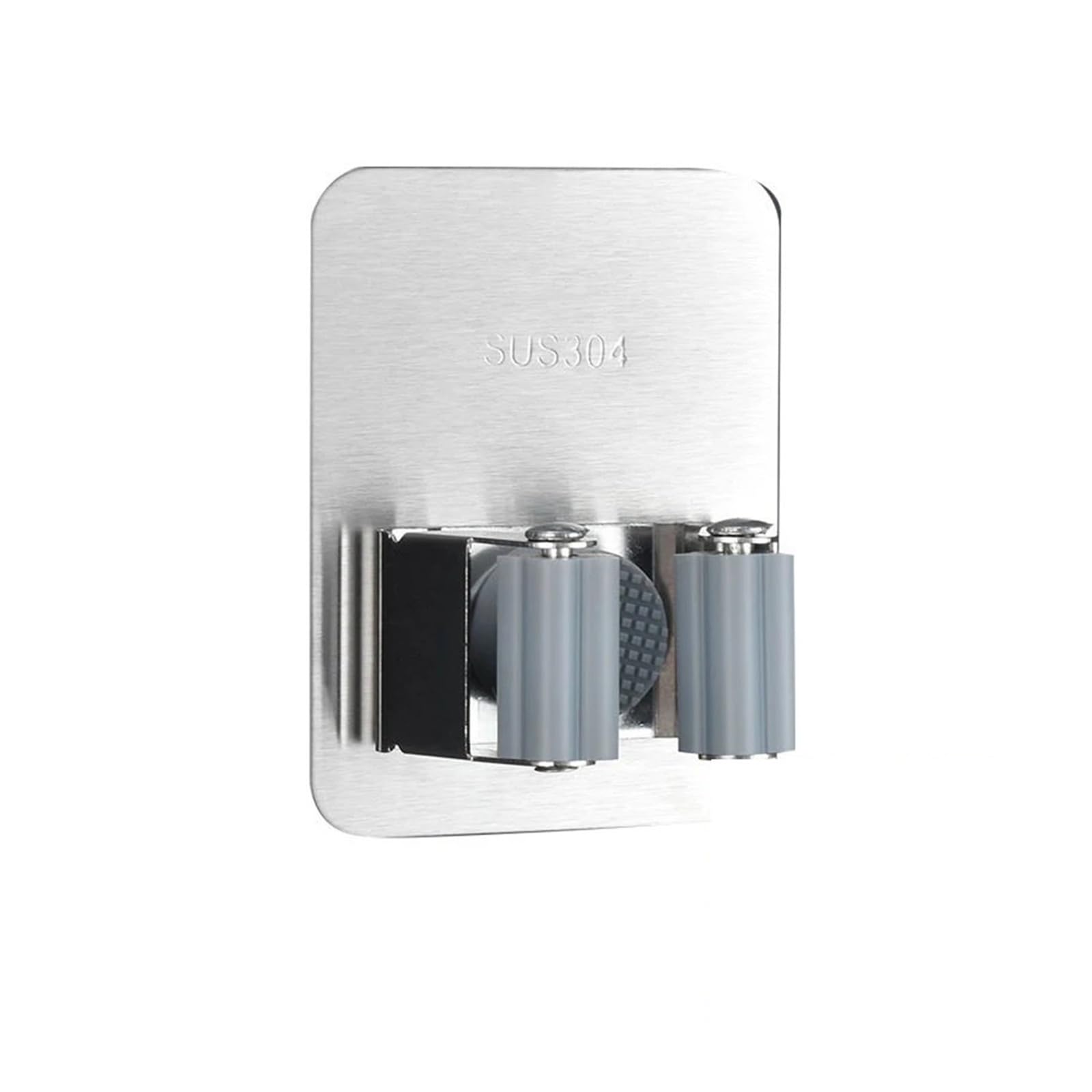 Zguouzantye 1Pcs-Silver Holder Wall Mounted Mop Storage Rack, Trace-Free Hooks