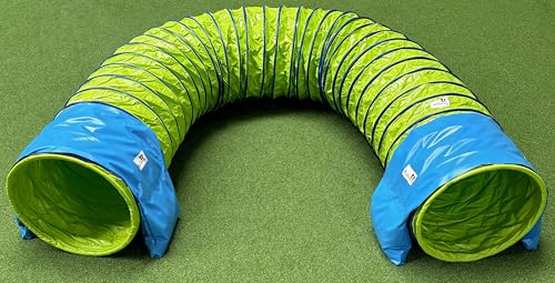 Callieway® Dog Agility Tunnel Profi Hunde Tunnel Agility Gerät (Stützsandsäcke bereits inklusive) (3m, limettengrün)