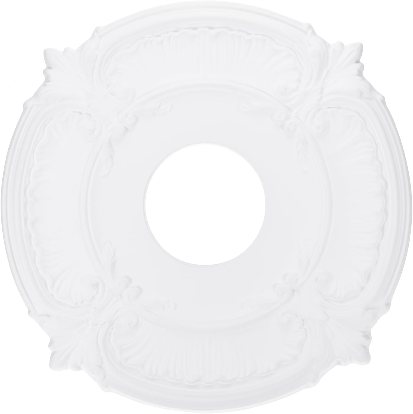 PATIKIL Ceiling Medallion, 12" OD x 3.43" ID PU Decorative Ceiling Light Medallion Chandelier Medallion Classical Ceiling Light Cover Plate for Ceiling Light Fixtures Fans, Black