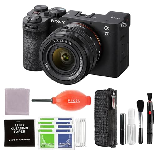 Image of Sony Alpha 7C II Full-Frame Camera with 28-60mm Lens (Black) Bundle with Pixel Advanced Accessories | a7C II with Lens Kit