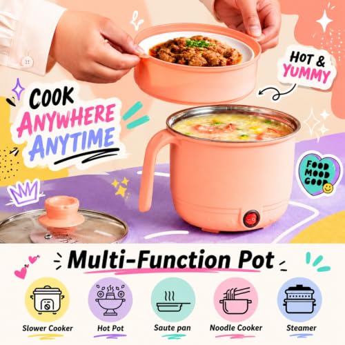 Image of Multipurpose Electric Kettle, 1.5 Litre, 600W, 2 Cooking Pots & Egg Boiler for Boiling Water, Egg,Rice, Random Colour