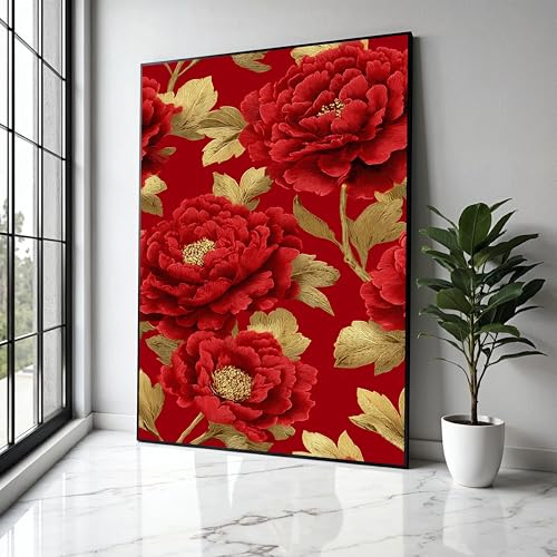 Affiche imprimée pivoine rouge pour apporter poésie et douceur à votre intérieur