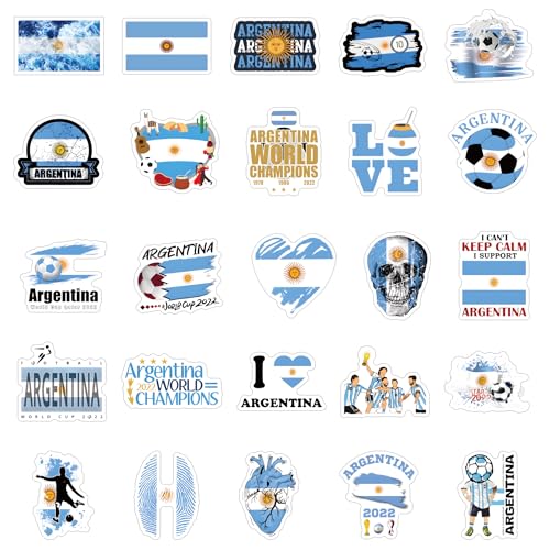 66 Pcs Argentina Football Graffiti Cartoon Waterproof Vinyl Soccer Stickers for Kids Girls Boys Teens Adults for Water Bottles Laptop Suitcase for Birthday Party Soccer Party Decoration Favors - Image 3