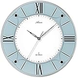 designer uhren herren sale  Atlanta - Funkuhr - Wanduhr - exclusive Designeruhr - Mineralglas - hellblau - Kunststoffgehäuse - weißes Zifferblatt
