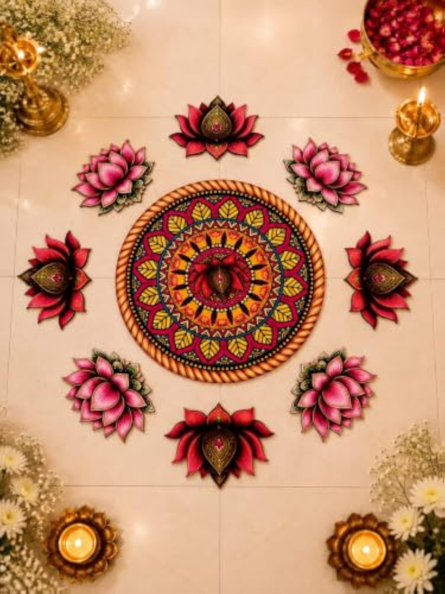 1 Set Rangoli Mats for Floor Decoration