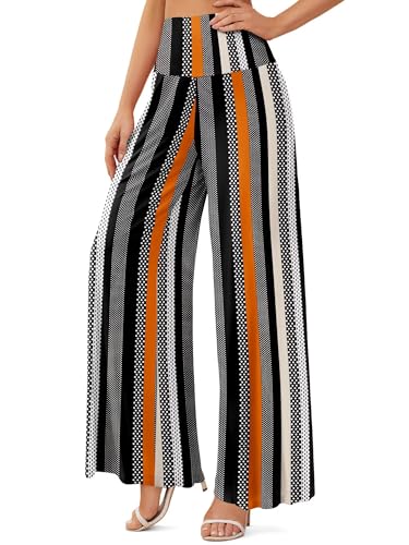 JZC Women's Palazzo Lounge Pants Stretchy Wide Leg Casual Pants Comfy High Waist Flowy Pants S-3XL