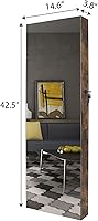 Vista 6 de Lvifur - Armario de joyería con 6 luces LED armario para las joyas montado en la pared o en la puerta con un espejo de longitud completa organizador