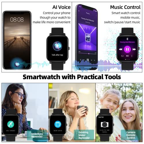 1.7'' Phone Smart Watch Answer/Make Calls, Fitness Watch With Ai Control Call/Text, Android Smart Watch For Iphone Compatible, Full Touch Smartwatch For Women Men, Heart Rate/Sleep Monitor Watch #TOP6