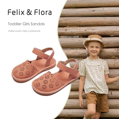 Image of Felix & Flora Toddler Girls Sandals Soft Rubber Princess Flat Shoes Flower Girl Shoes