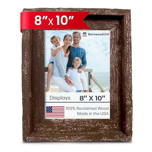 BARNWOODUSA Farmhouse Style Rustic Picture Frame, 8x10, Espresso Brown