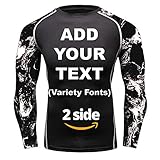 O2TEE Men's Custom Crewneck Cool Casual Long Sleeve Compression T-Shirt,Black Fog,X-Large