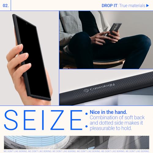 Image of CASEOLOGY by Spigen Nano Pop Back Cover Case Compatible with Samsung Galaxy S24 Ultra [Two Tone Color] S24 Ultra Case with Military Grade Drop Protection, Side Grip Patterns (TPU, PC | Black Sesame)